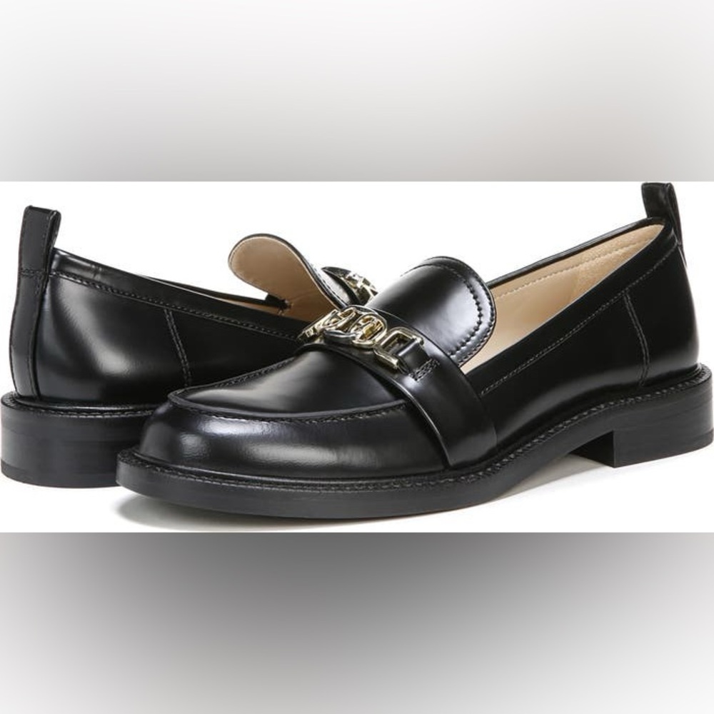 Sam Edelman Christy Black Patent Loafer horsebit metal chunky academia preppy 6